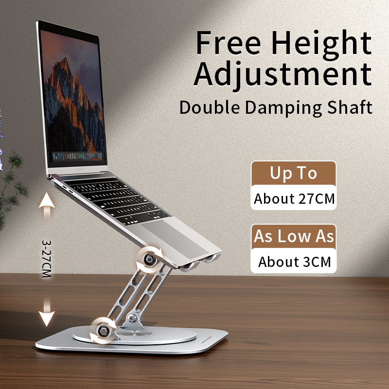 Adjustable 360° Rotating Aluminum Laptop Stand