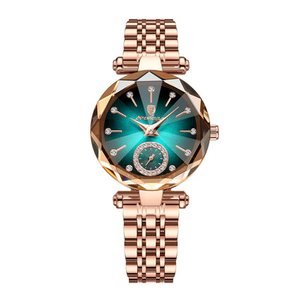 Luxury Jewelry Design Rose Gold Steel Quartz Watch For Women