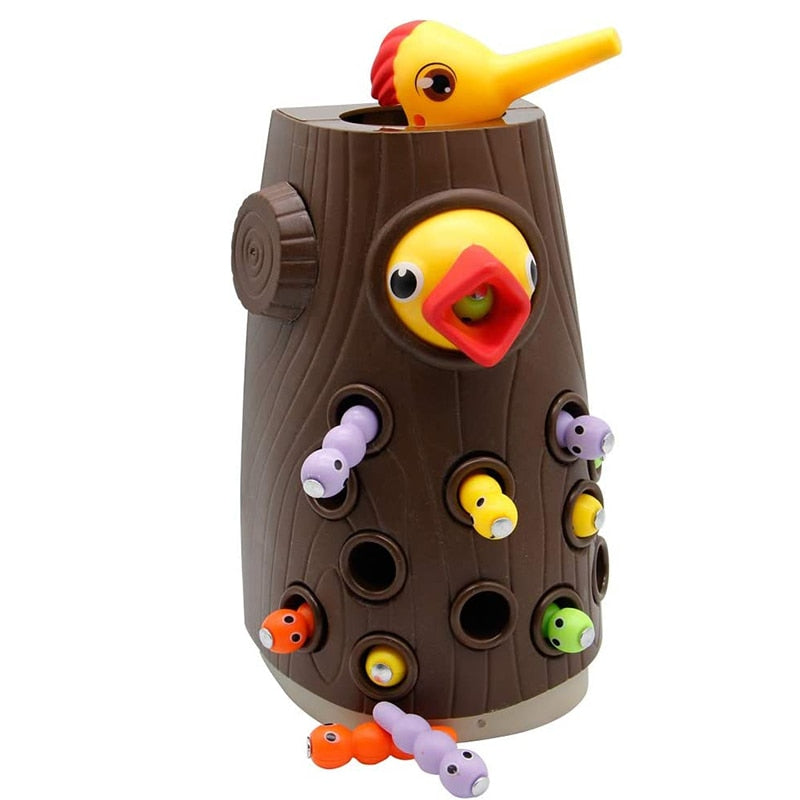 Magnetic Woodpecker Catching Worms and Feeding Game Montessori Toddler Toy
