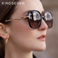 KINGSEVEN Big Frame Polarized Sunglasses For Women With Lightning Shaped Temples - UV400 Protection