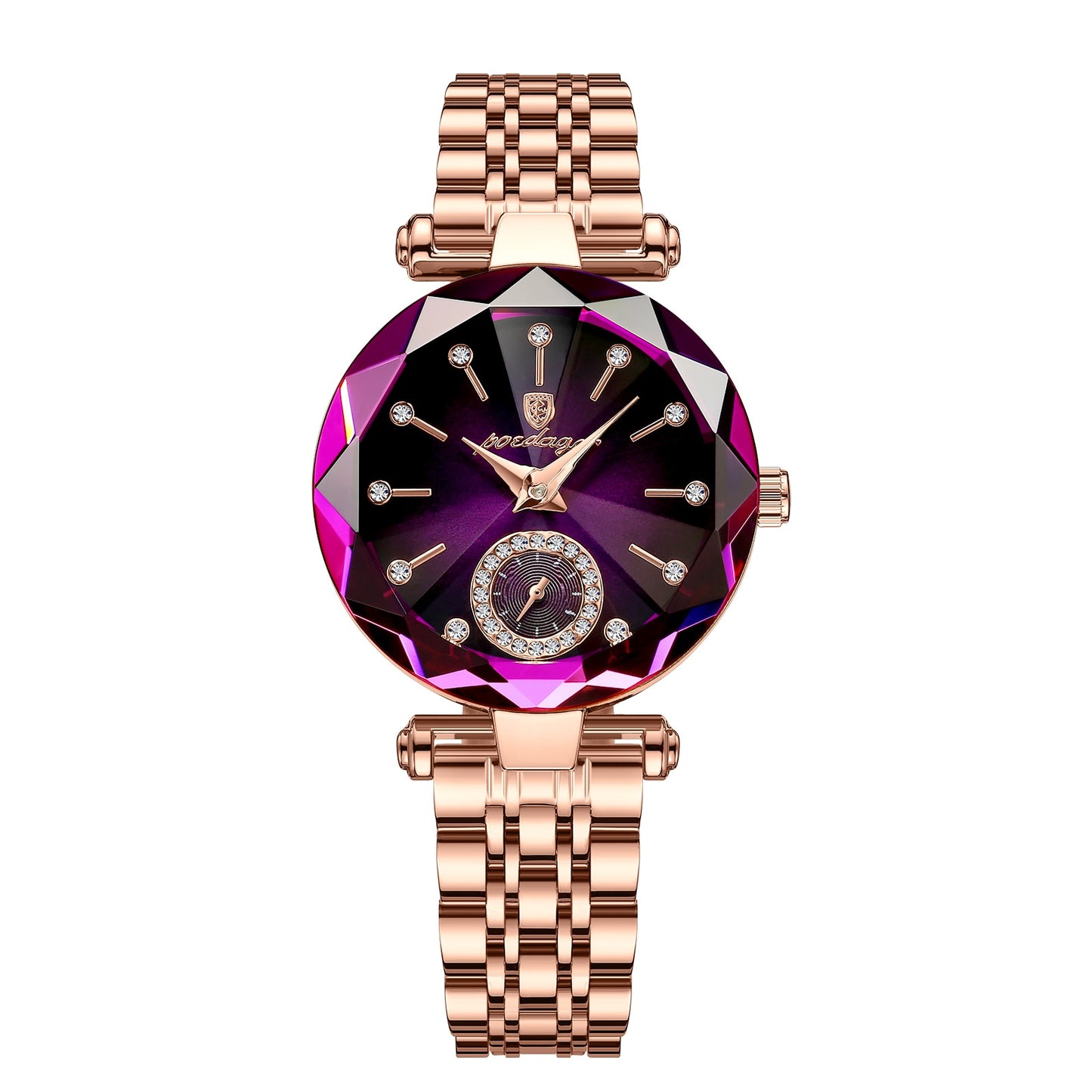 Luxury Jewelry Design Rose Gold Steel Quartz Watch For Women