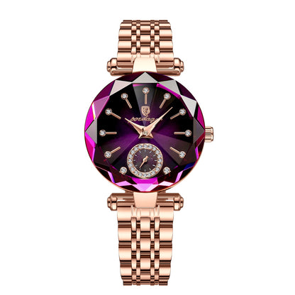 Luxury Jewelry Design Rose Gold Steel Quartz Watch For Women