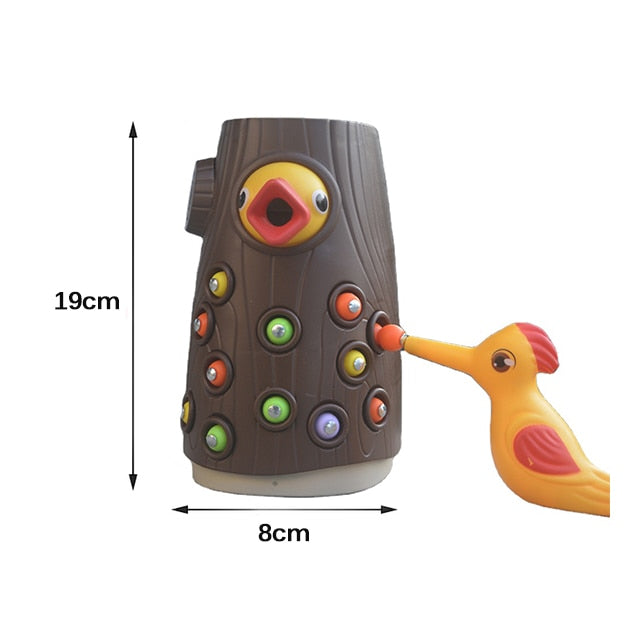 Magnetic Woodpecker Catching Worms and Feeding Game Montessori Toddler Toy