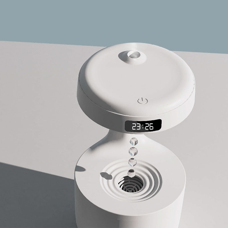 Anti-Gravity Humidifier Levitating Water Drops With Clock