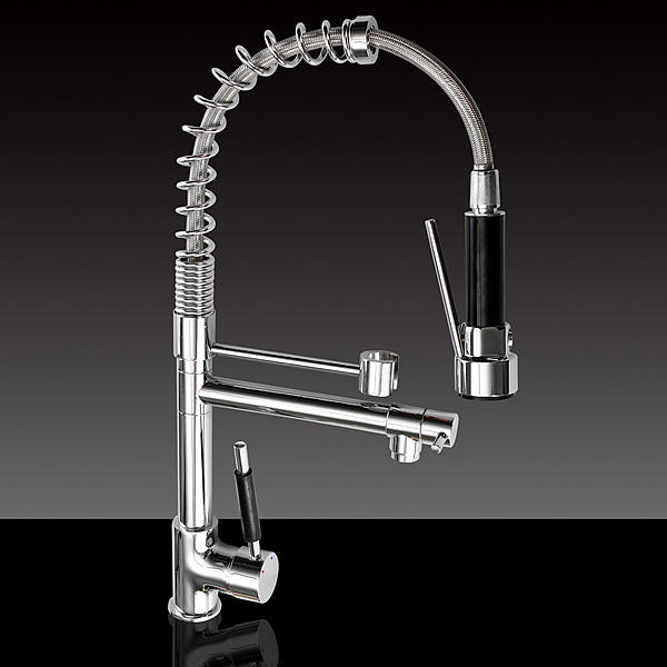 DEKLE Kitchen Sink Mixer Faucet - Pull Out Sprayer Tap - Single Handle - Tap Collapsible