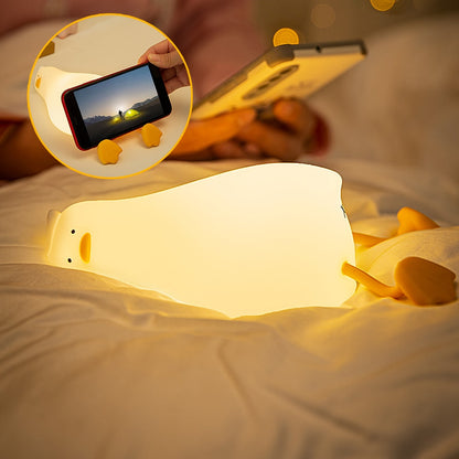 Cute Silicone Laying Duck LED Night Light