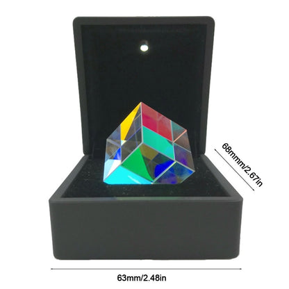 Amazing Glass Cube Prism With Light Box