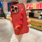 Luxury Flash Plating Frame With Love Heart Bracelet Phone Case