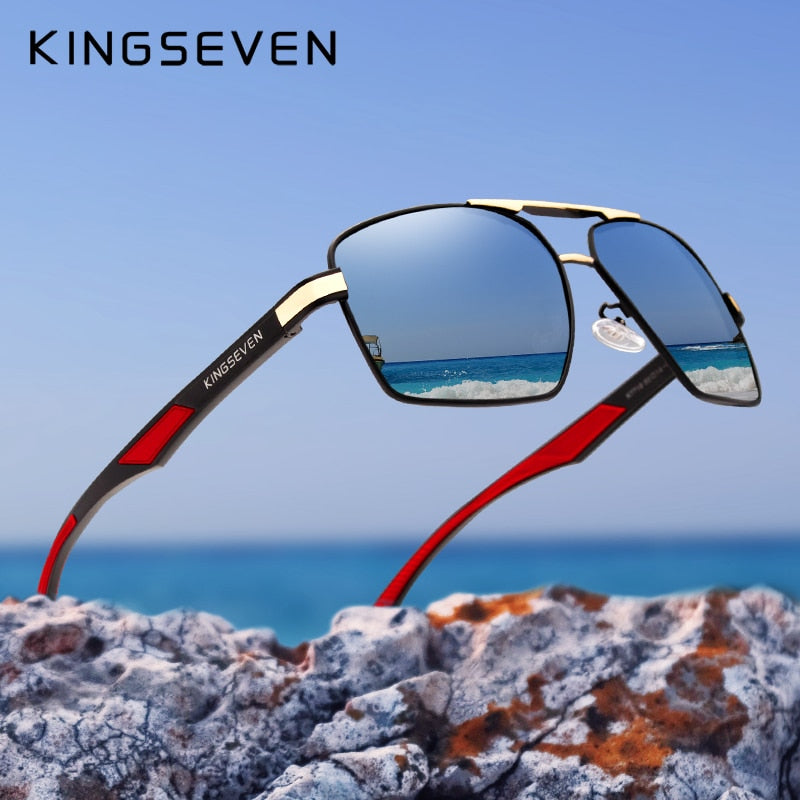 KINGSEVEN Aluminum Men's Photochromic Polarized Sunglasses - Brand Design Temples | Coating Mirror Glasses