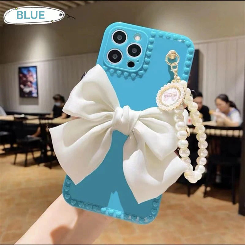 Pearl Bracelet Bow Soft Phone Case For iPhone