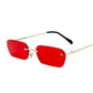 Hong Kong Style Men's Personality Yellow Square Rimless Glasses