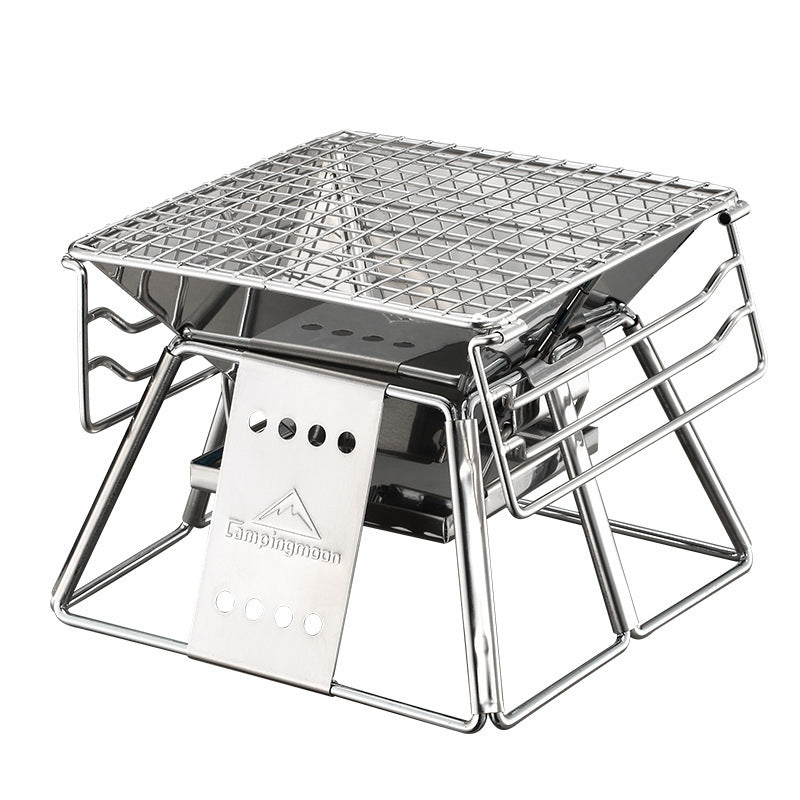 Portable Folding Non-stick Surface Stainless Steel BBQ Grill