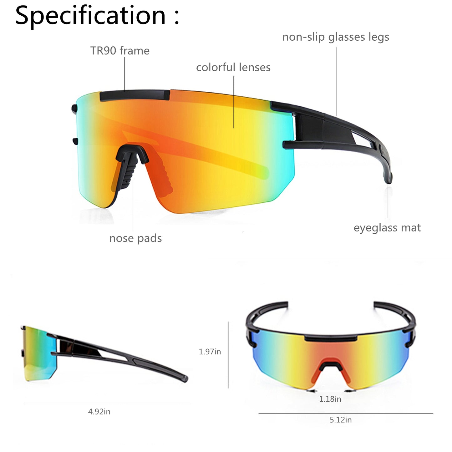 Polarized Sunglasses For Men And Women TR90 Frame Sun Glasses UV Protection For Cycling Fishing Running Golf Outdoor Sports