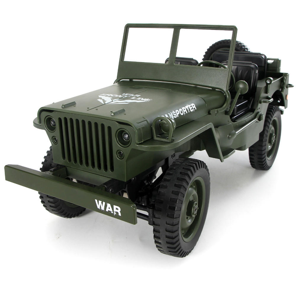 1:10 2.4G 4WD RC Off-Road Military Truck With Canopy and LED Light - Jedi Proportional Control - Crawler - RTR - JJRC Q65