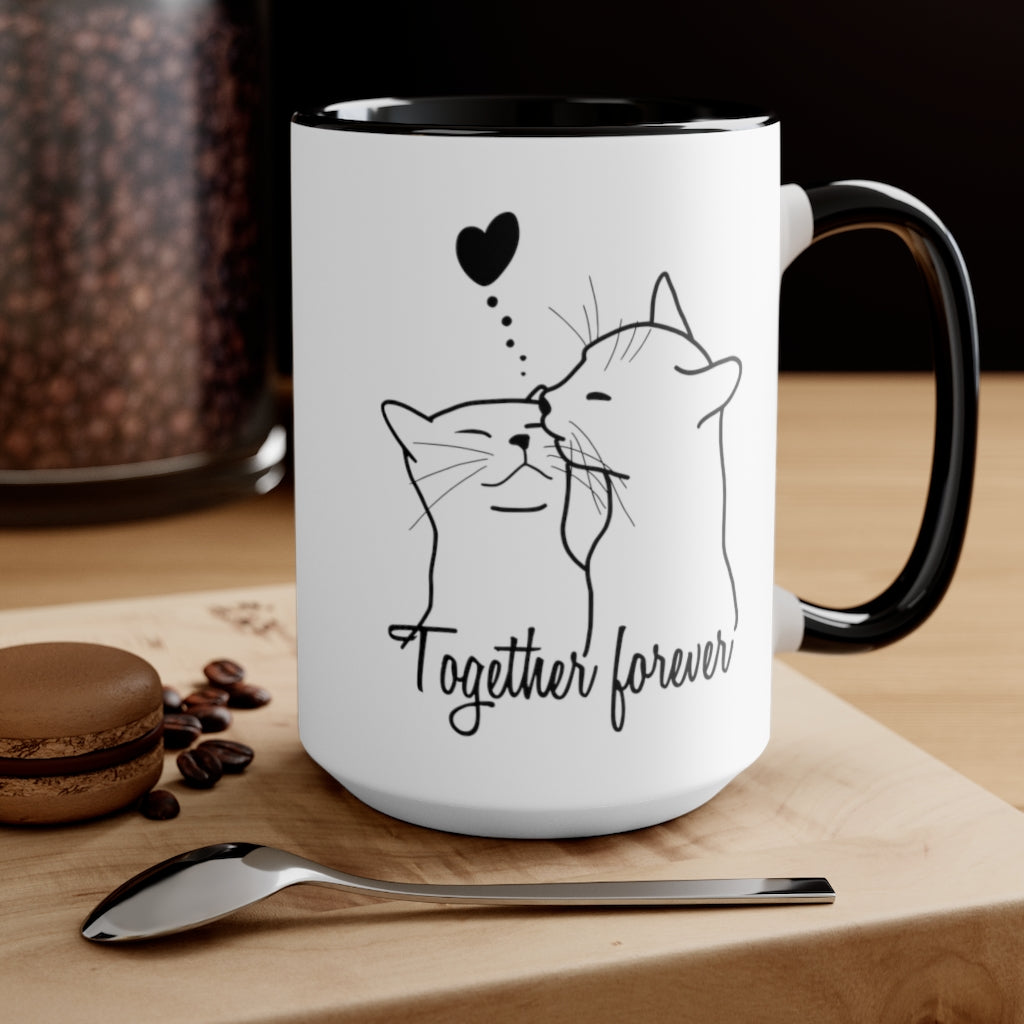 Cat Lovers - Together forever series - Two-tone Coffee Mug