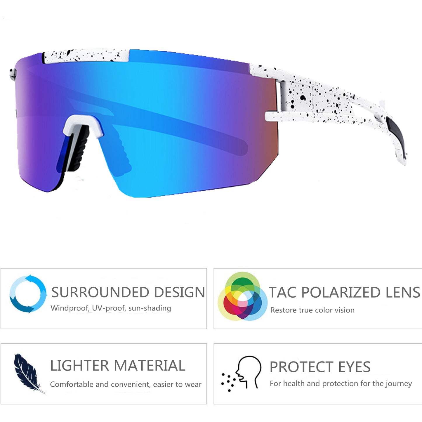 Polarized Sunglasses For Men And Women TR90 Frame Sun Glasses UV Protection For Cycling Fishing Running Golf Outdoor Sports