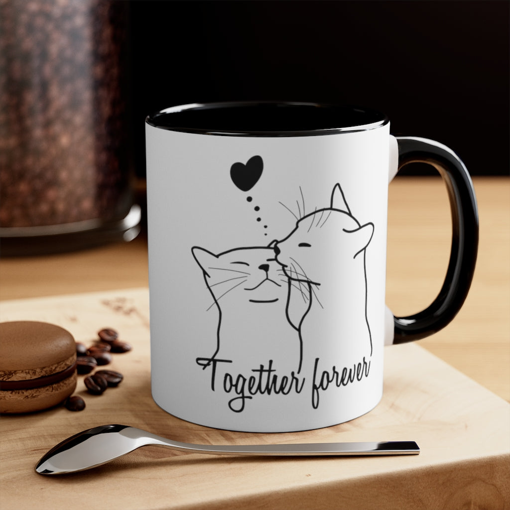 Cat Lovers - Together forever series - Two-tone Coffee Mug