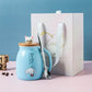 Heat-resistant Cute Cat Cup with Lid & Spoon