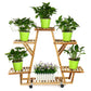 Wooden Plant Stand Shelf 4 Tier Flower Pot Holder Multi-Shelving Storage Rack for Plants Displaying Home Garden Patio Corner Outdoor Indoor