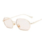New Rectangular Small Sunglasses Polygonal Metal Men