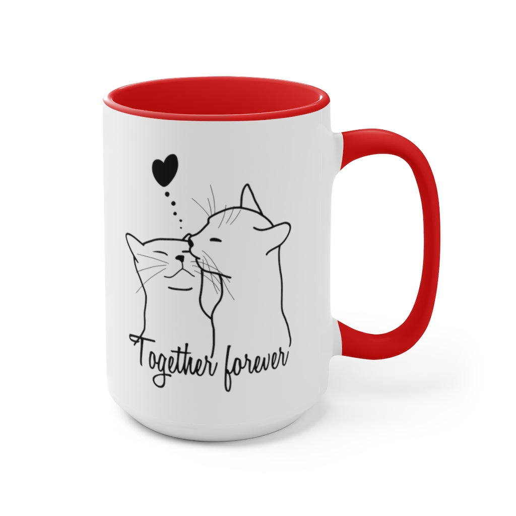 Cat Lovers - Together forever series - Two-tone Coffee Mug