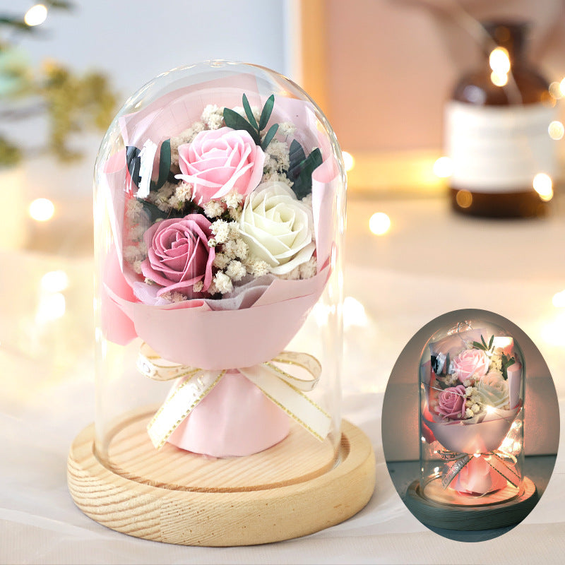 Bouquet Glass Cover Rose