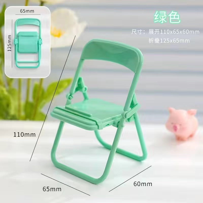 Portable Mini Foldable Chair Style Mobile Phone Stand In Lovely Color