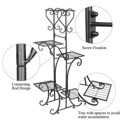 Extra Large 5 Tiers Anti Rust Metal Plant Stand Shelf | Rack