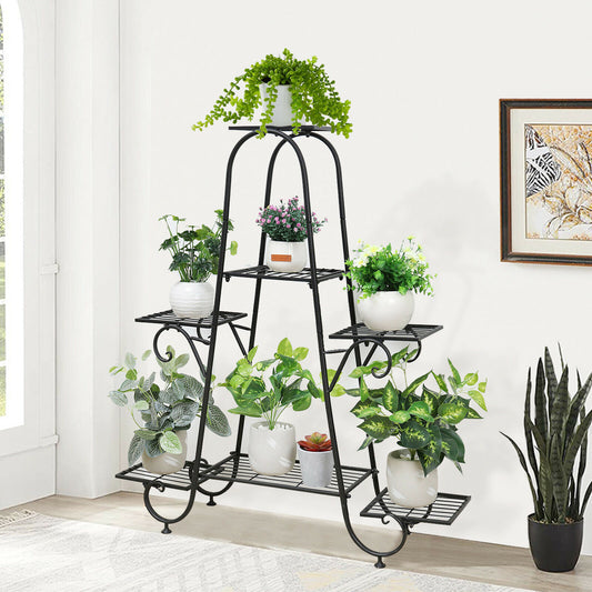 7 Tiers Metal Plant Stand Shelves For Flower Pot Display