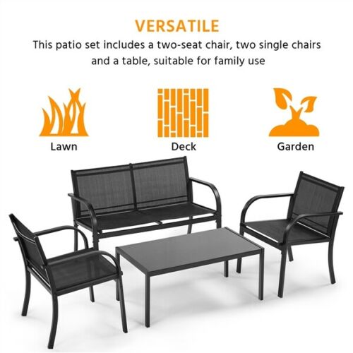 Patio Wicker Furniture Set Outdoor Rattan Sofa Garden Conversation Set for Home