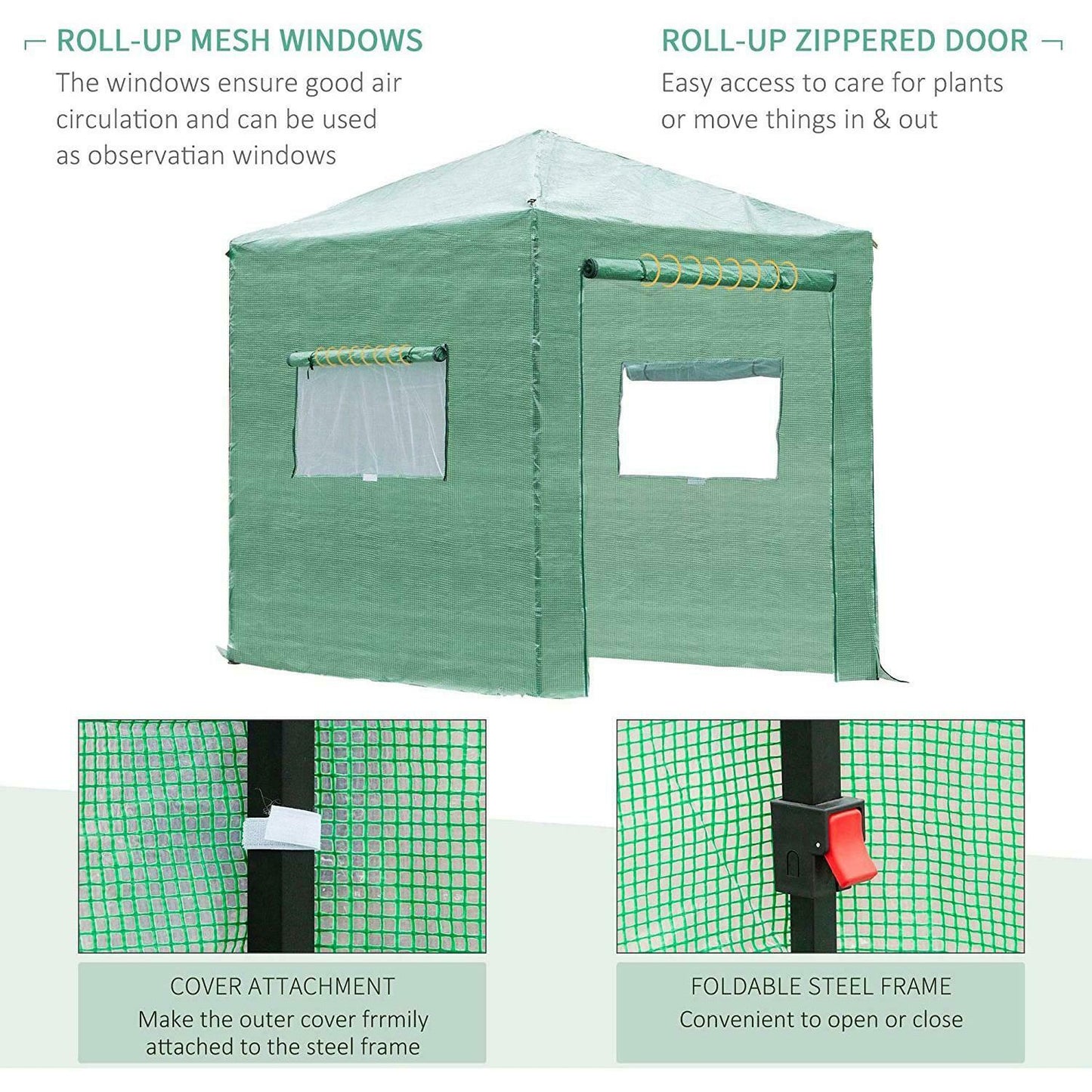 Sunkiso 8'x6' Walk-In Heavy Duty Folding Greenhouse