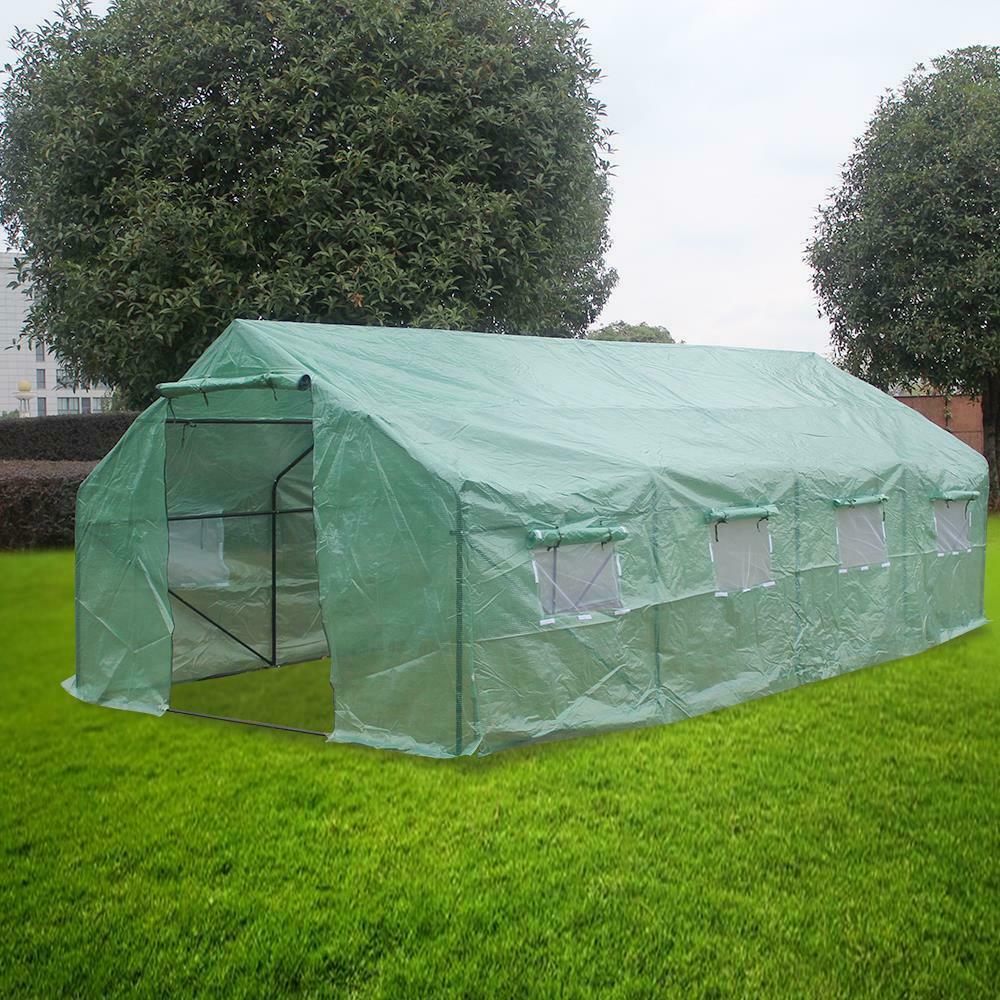 Sunkiso 20′x10′x7′ Heavy Duty Steel Frame Walk-In Spiked Greenhouse Plant Gardening Tent