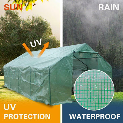 Sunkiso 20′x10′x7′ Heavy Duty Steel Frame Walk-In Spiked Greenhouse Plant Gardening Tent