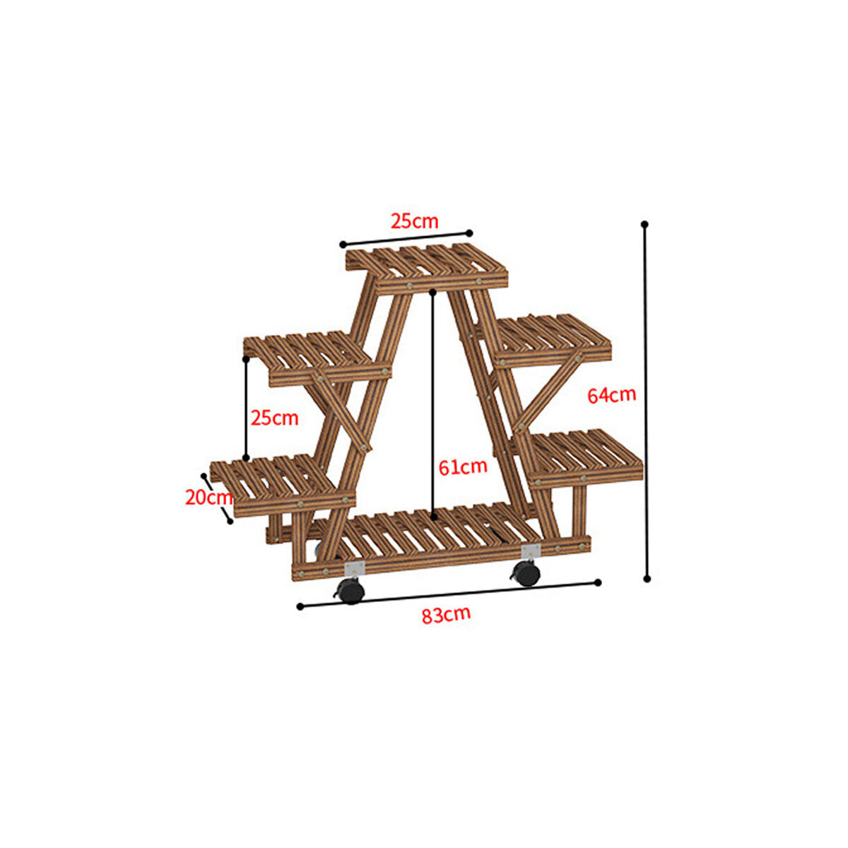 Wooden Plant Stand Shelf 4 Tier Flower Pot Holder Multi-Shelving Storage Rack for Plants Displaying Home Garden Patio Corner Outdoor Indoor
