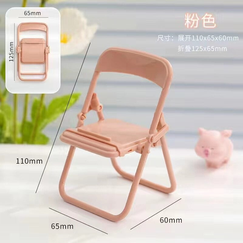 Portable Mini Foldable Chair Style Mobile Phone Stand In Lovely Color