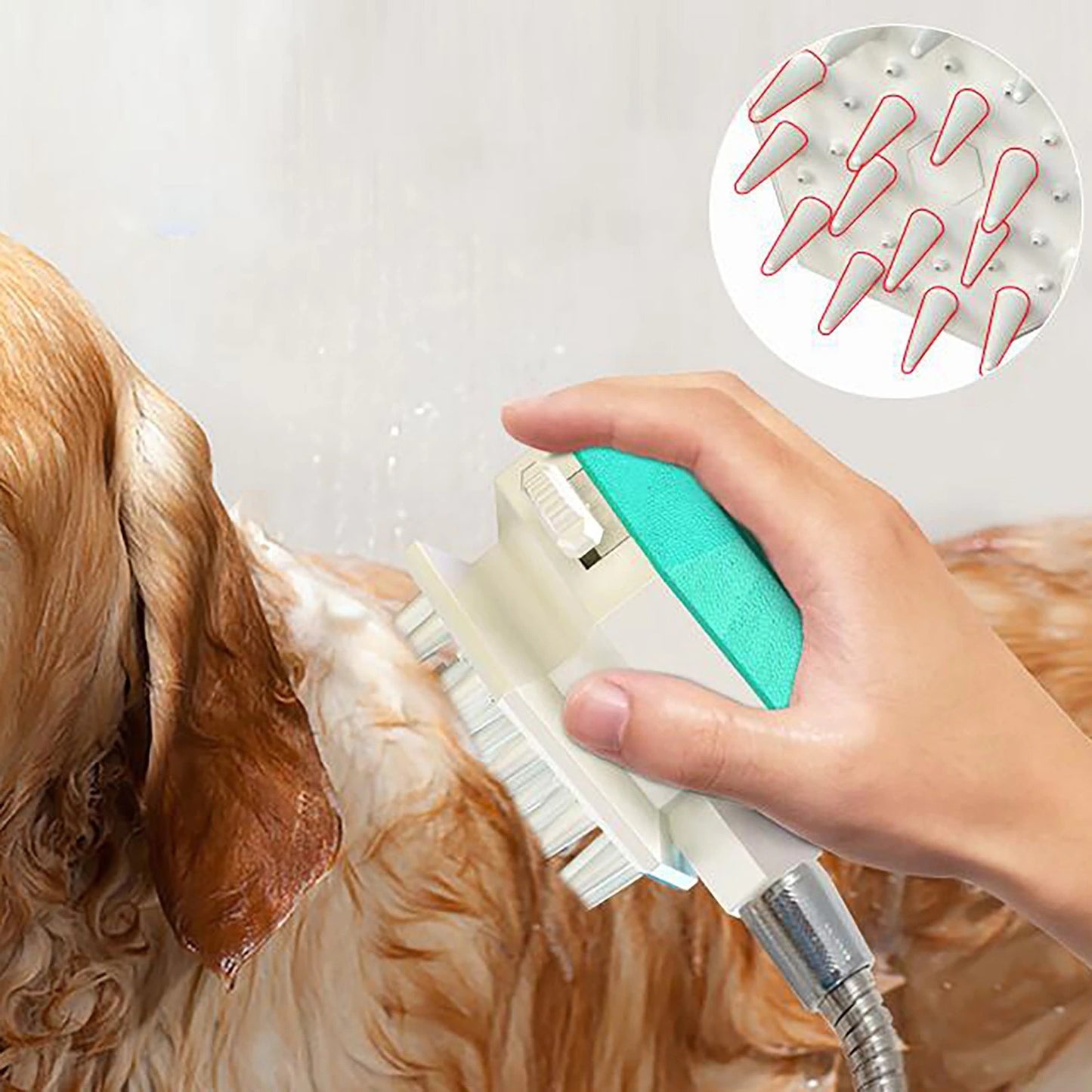 Multi-function Pet Grooming Brush With Shower Sprayer