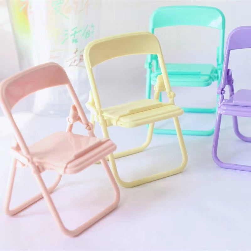 Portable Mini Foldable Chair Style Mobile Phone Stand In Lovely Color