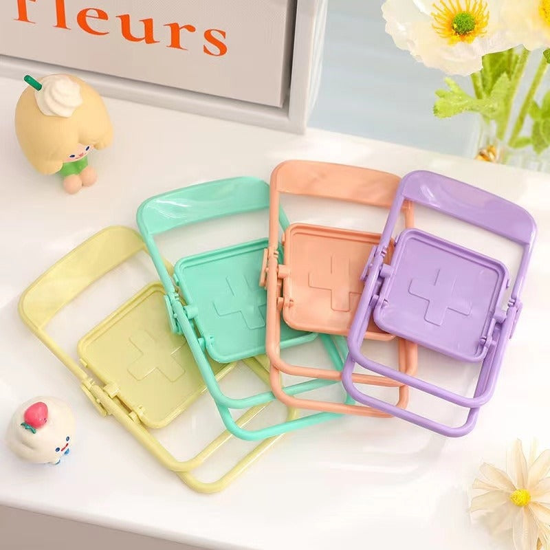 Portable Mini Foldable Chair Style Mobile Phone Stand In Lovely Color