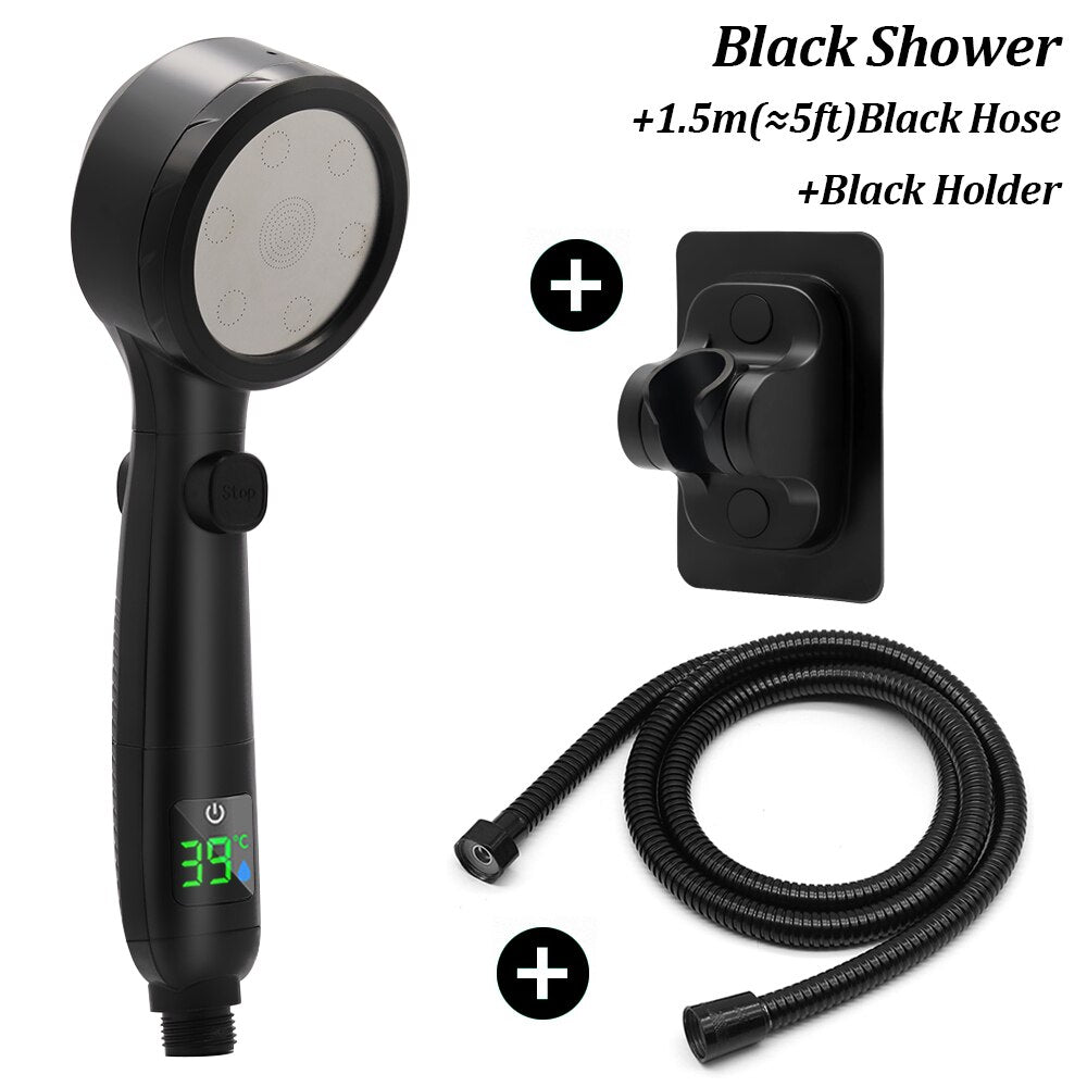 HydroEco High Pressure Temperature Display Shower Head