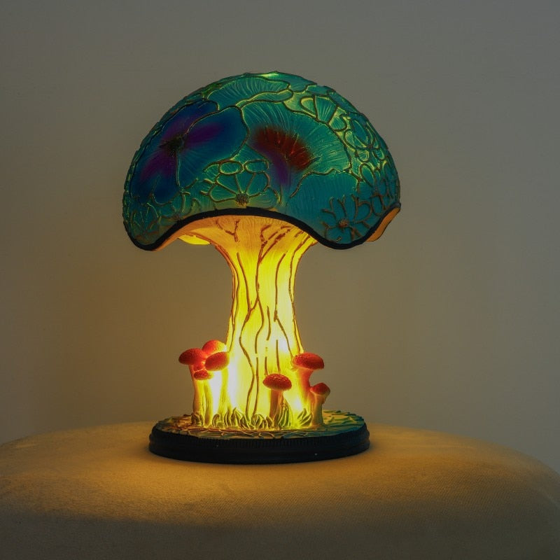 Creative Resin Stained Glass Plant Series Table Lamps