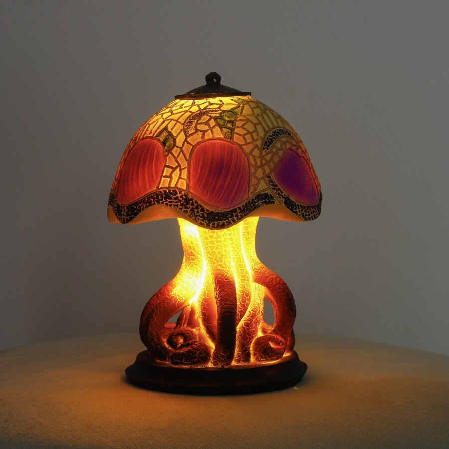 Creative Resin Stained Glass Plant Series Table Lamps