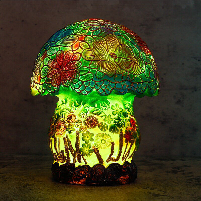 Creative Resin Stained Glass Plant Series Table Lamps