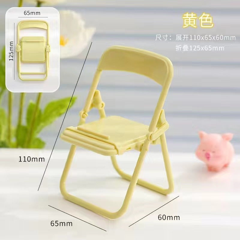 Portable Mini Foldable Chair Style Mobile Phone Stand In Lovely Color